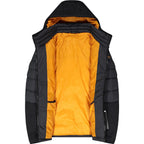 Blick auf das wattierte Innenfutter in Kontrastfarbe mit zwei offenen Innentaschen