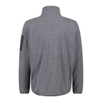 Rückansicht Herren Fleecejacke grau mit elastischem Bund

