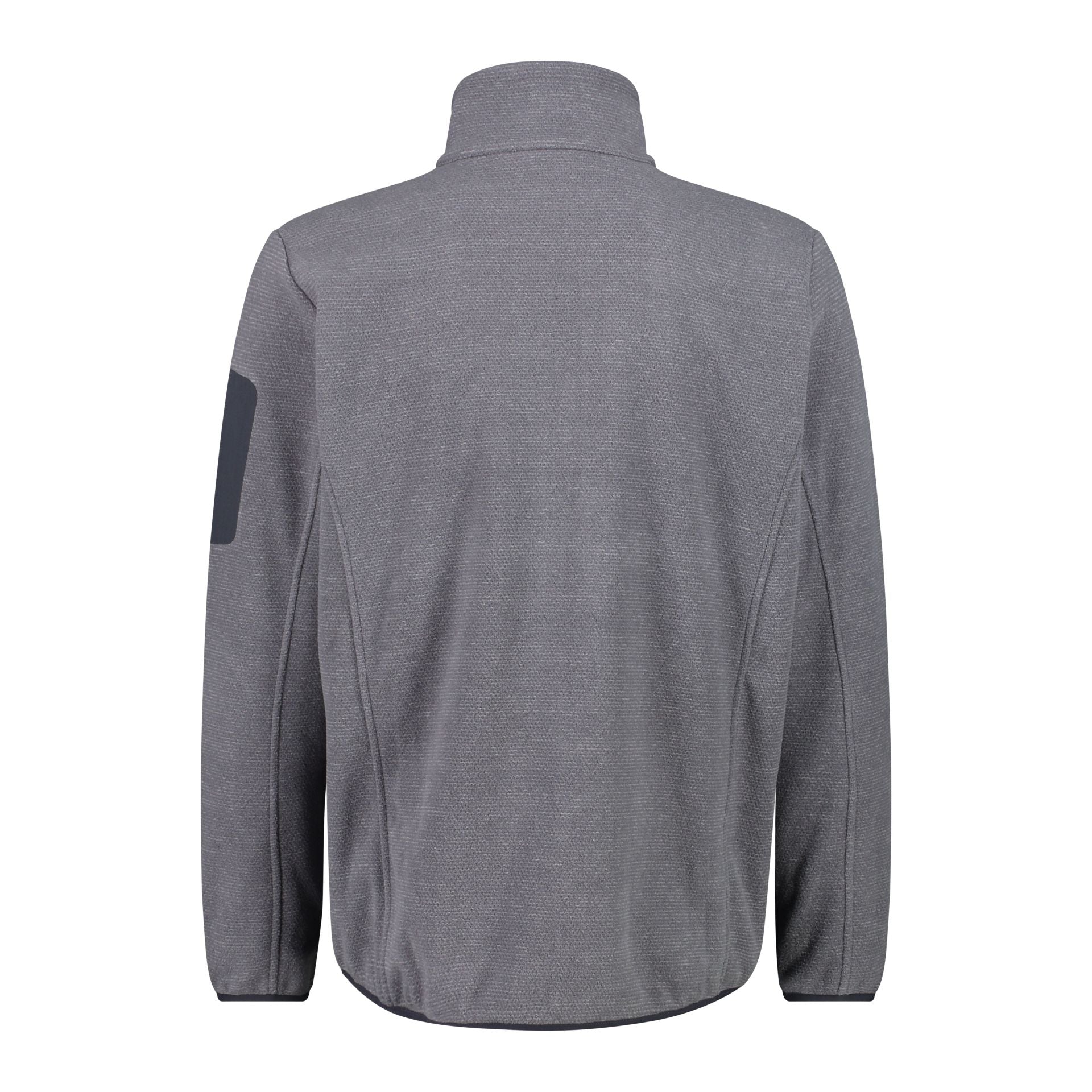 Rückansicht Herren Fleecejacke grau mit elastischem Bund
