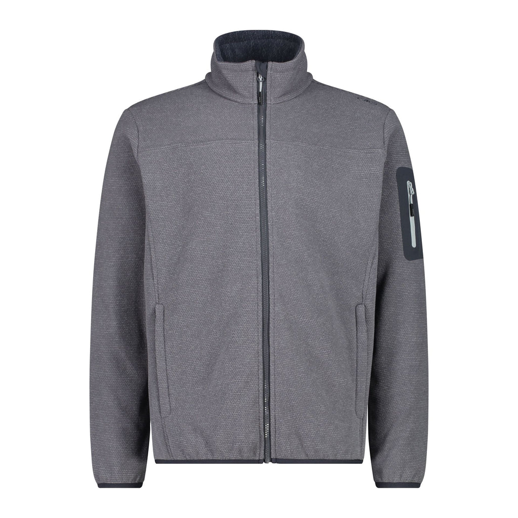 Vorderansicht Herren Fleecejacke KnitTech® Jacquard Grau
