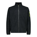 CMP Fleecejacke Herren – Vorderansicht in nero-acido mit Reißverschluss & Seitentaschen