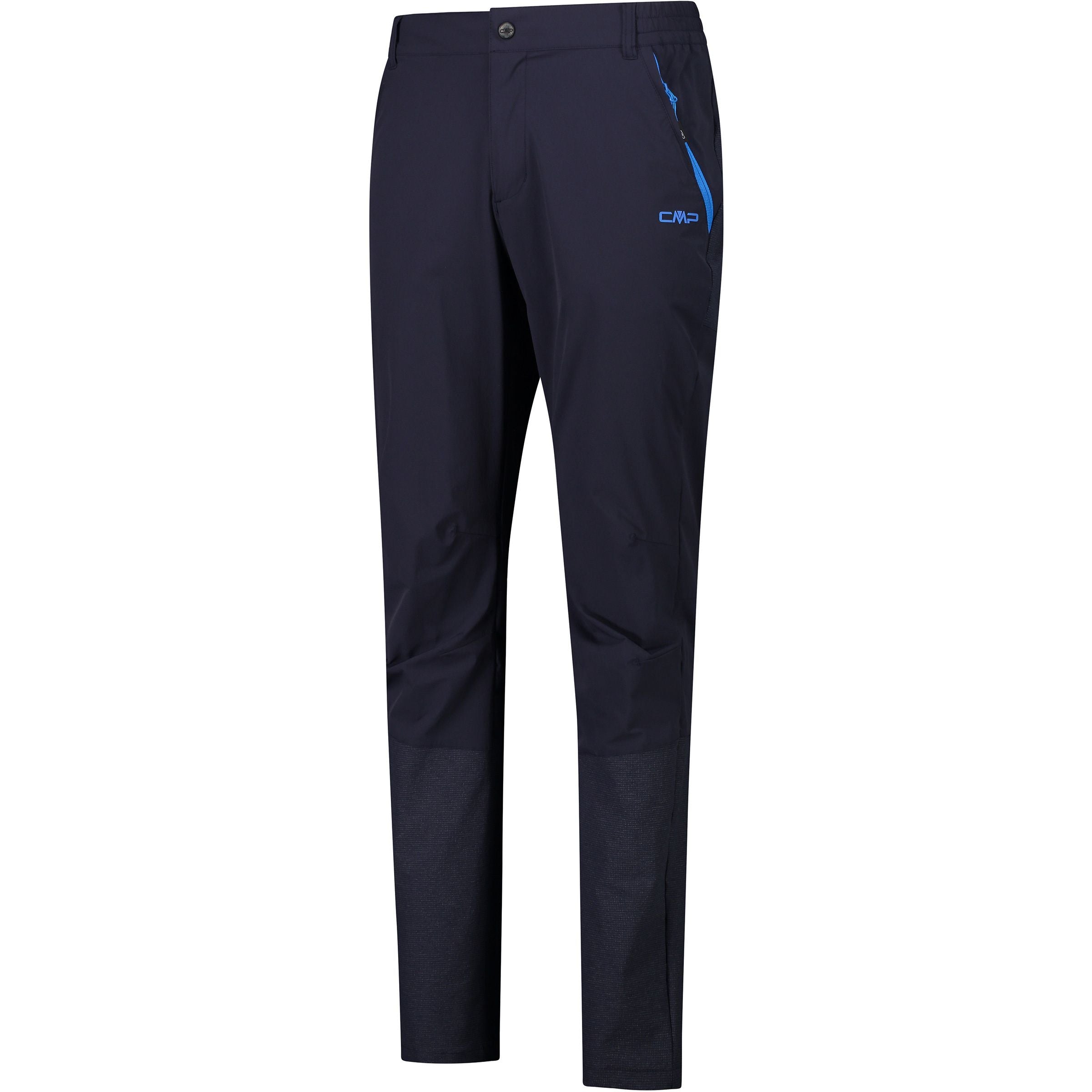 Seitliche Ansicht der Stretchhose mit Beintaschen