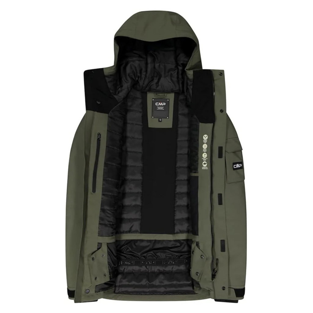 Innenansicht CMP Herrenjacke Fix Hood – HighLoft®-Futter, Schneefang, Reißverschluss-Innentasche und Meshfach sichtbar