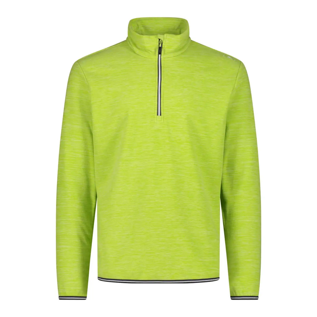 ArcticFleece Herren Half Zip Pullover – Vorderansicht mit Stehkragen und Reißverschluss in acico melange