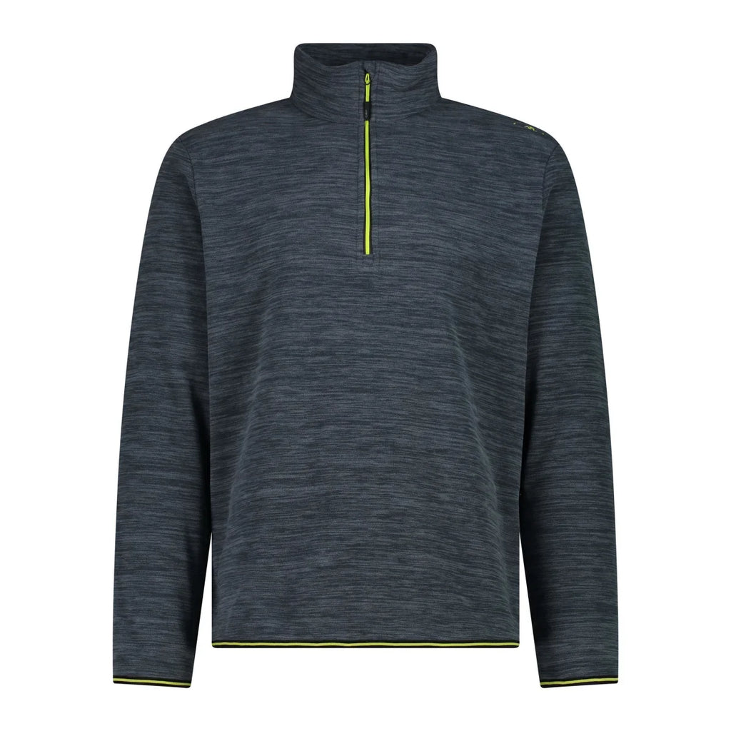 CMP ArcticFleece Herren Half Zip – Vorderansicht mit Stehkragen und Reißverschluss in titanio melange