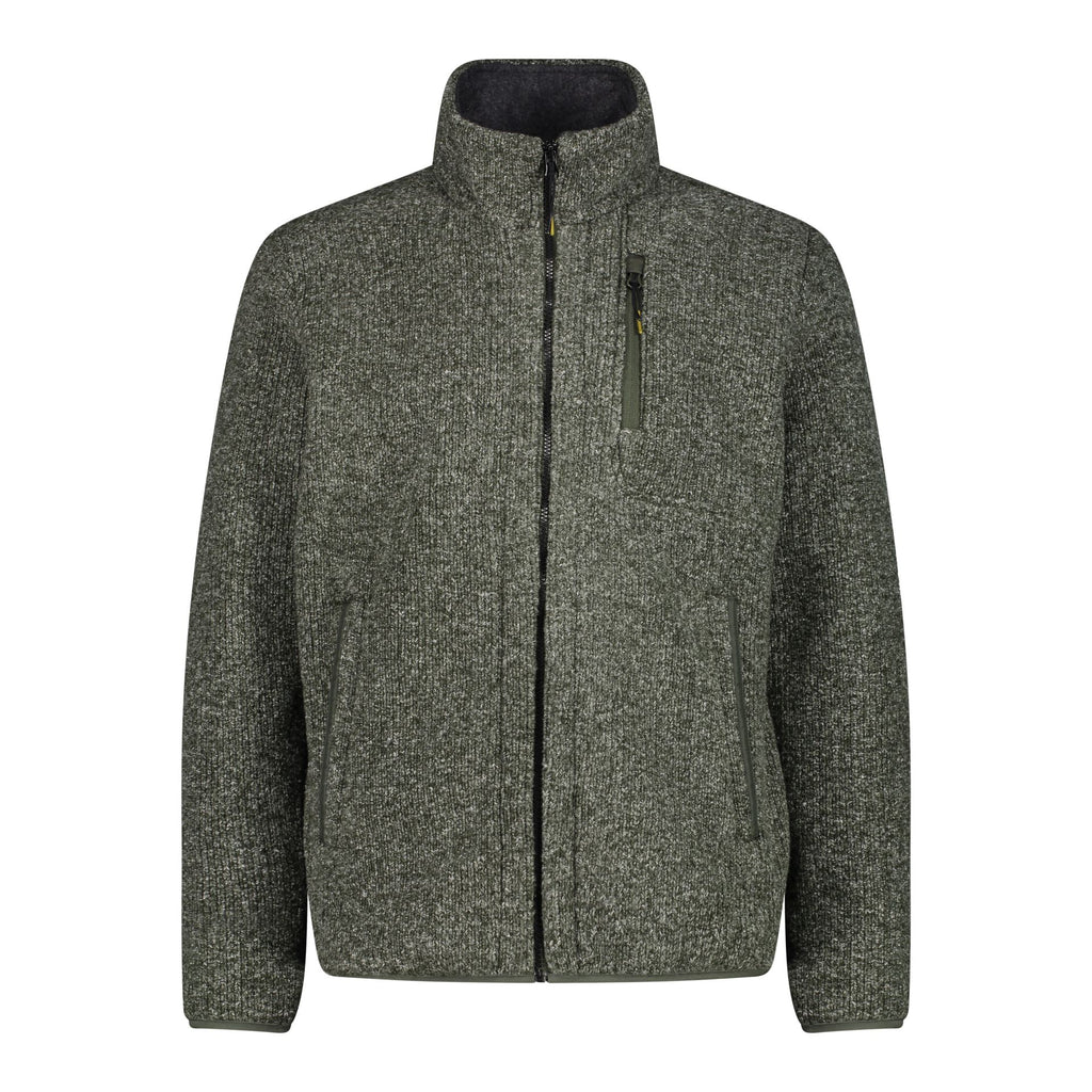 CMP Herren Melange-Fleece Fleecejacke 32M1827 oil green meliert