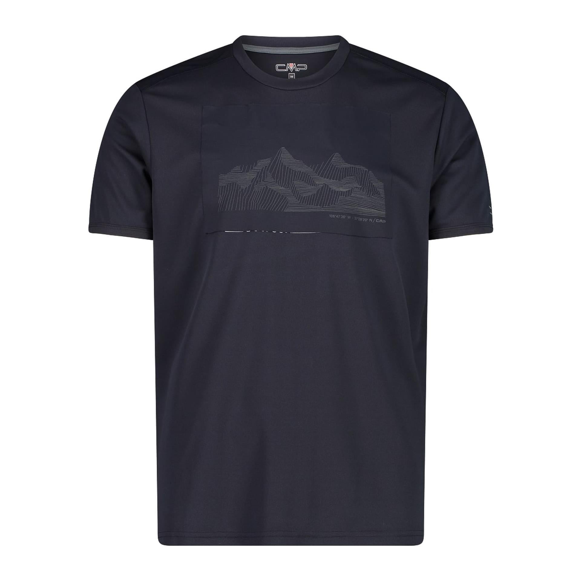 CMP Herren Piqué Funktionsshirt mit Adventure-Print von vorn