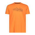 CMP Herren T-Shirt Adventure Print – Vorderansicht mit Rundhals und sportlichem Outdoor-Aufdruck in flame-antracite