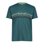 Vorderansicht Herren Piqué Shirt Adventure Print Lichen
