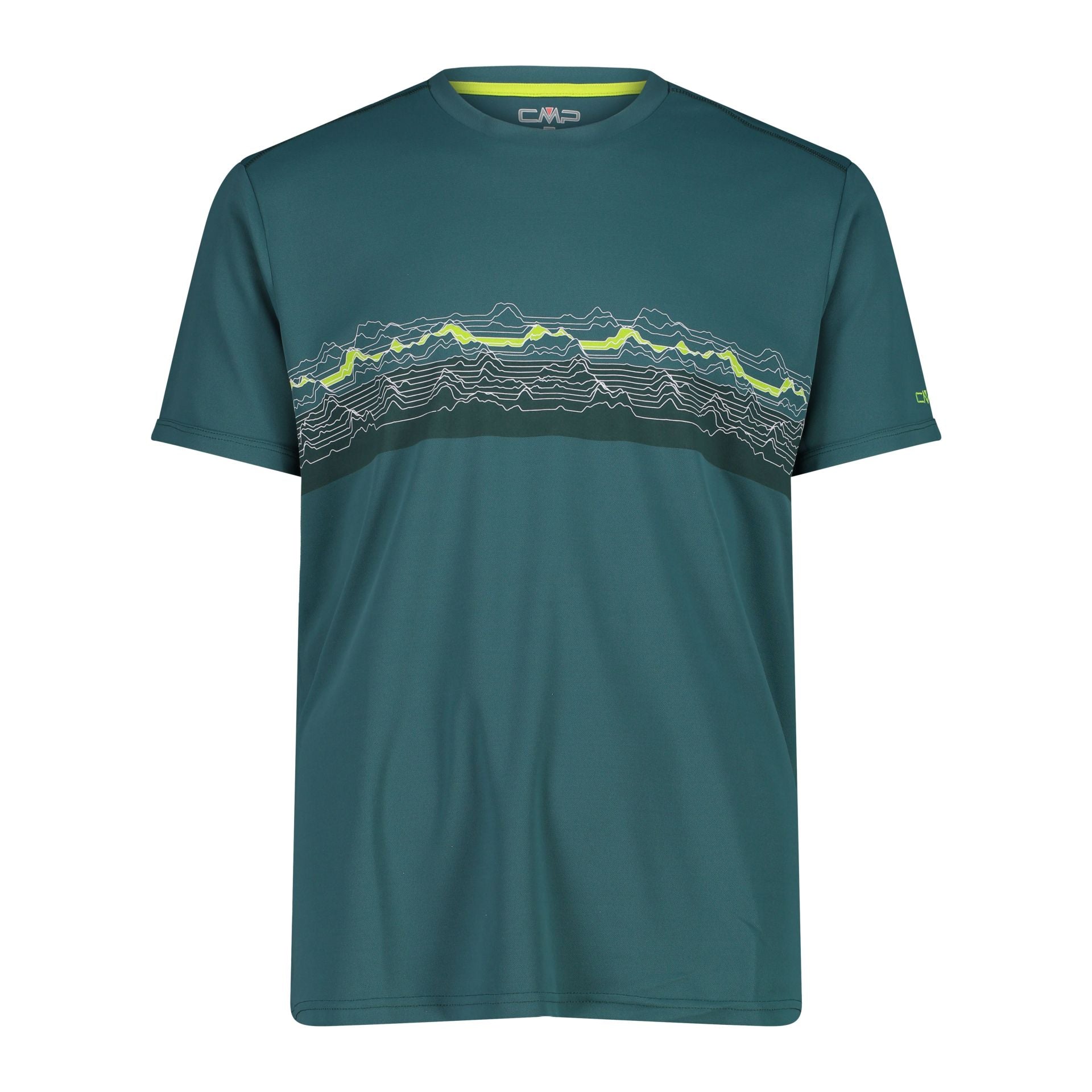 Vorderansicht Herren Piqué Shirt Adventure Print Lichen
