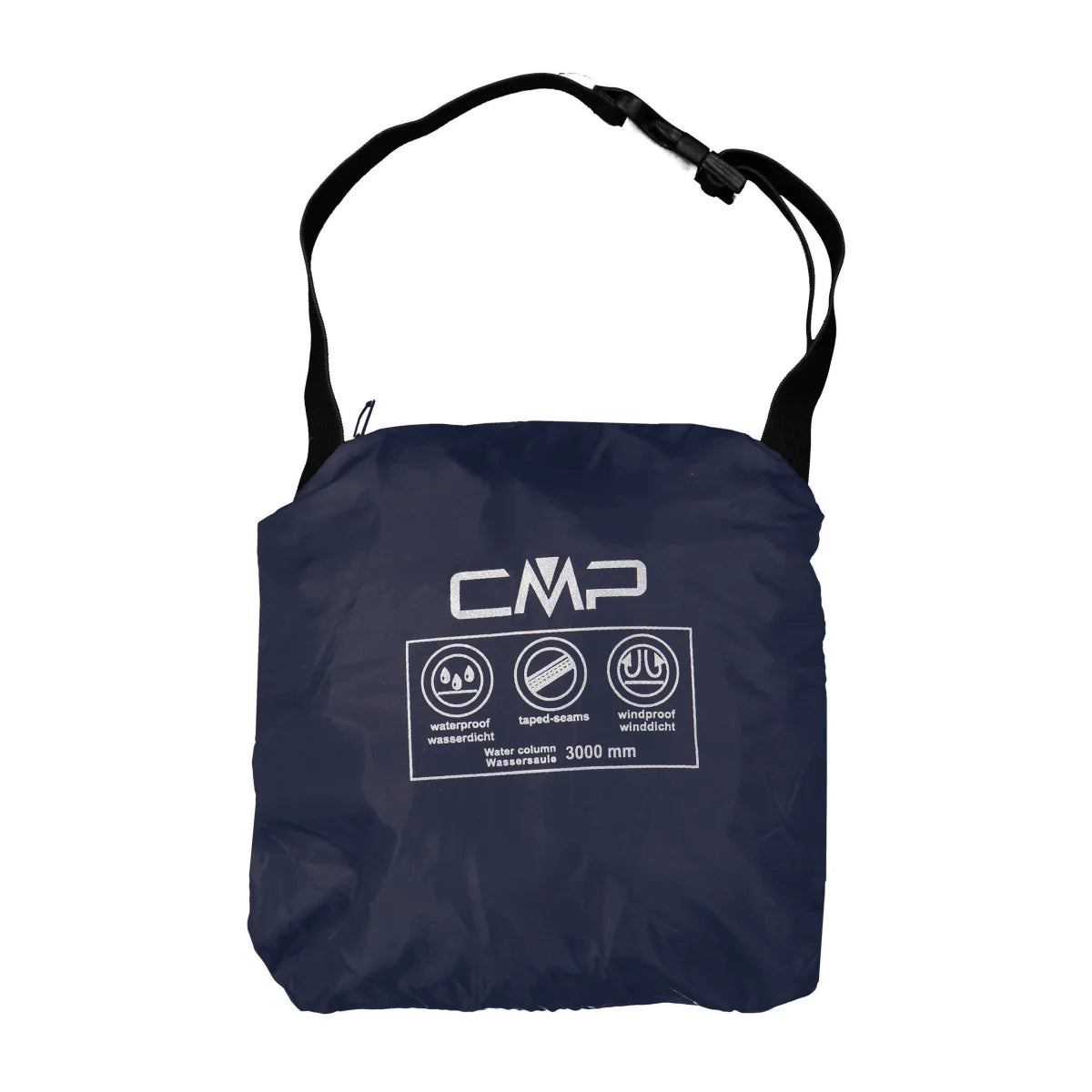 Frontansicht der CMP Packable Regenhose zusammen gepackt