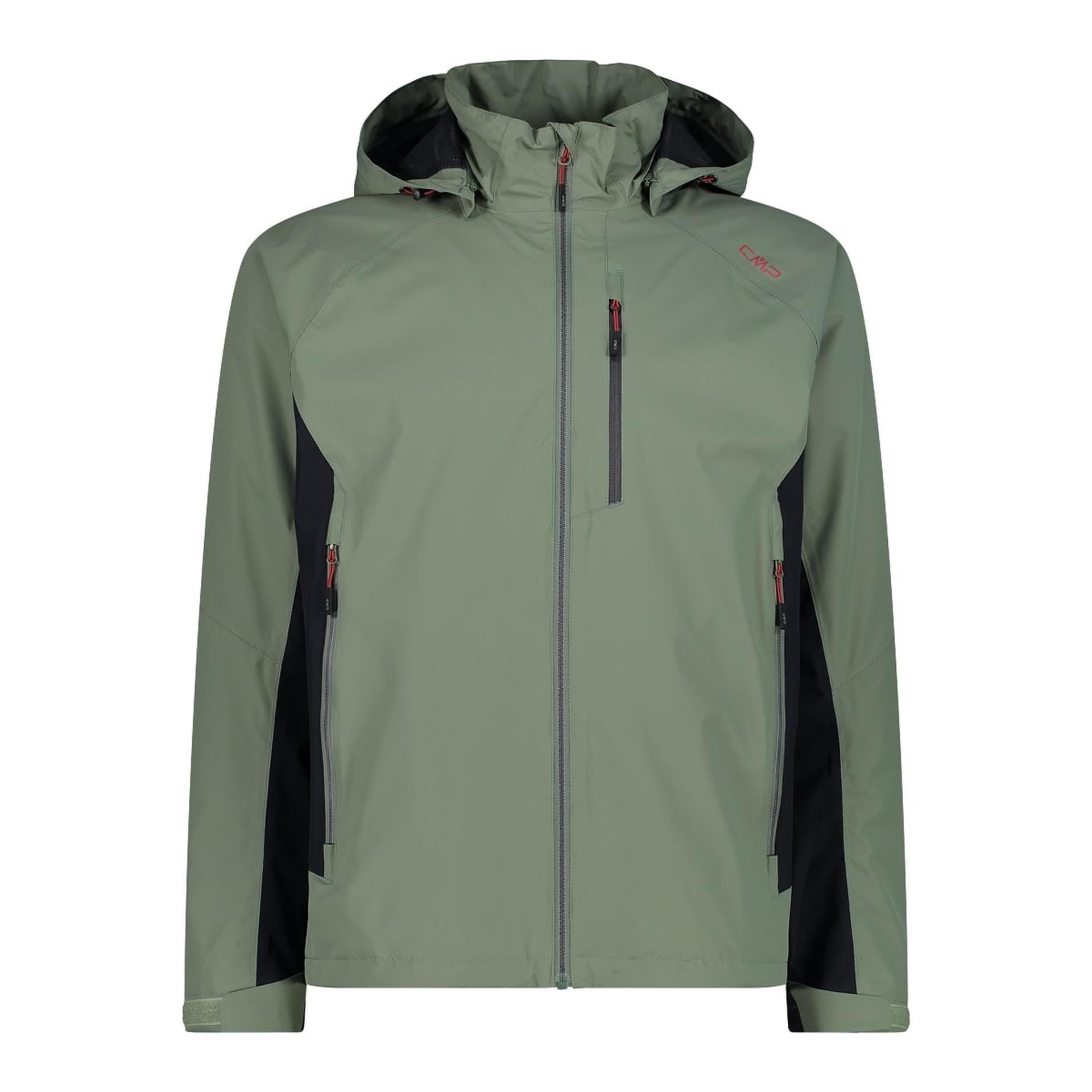 CMP Herren Ripstop Jacke salvia – Vorderansicht mit Kapuze