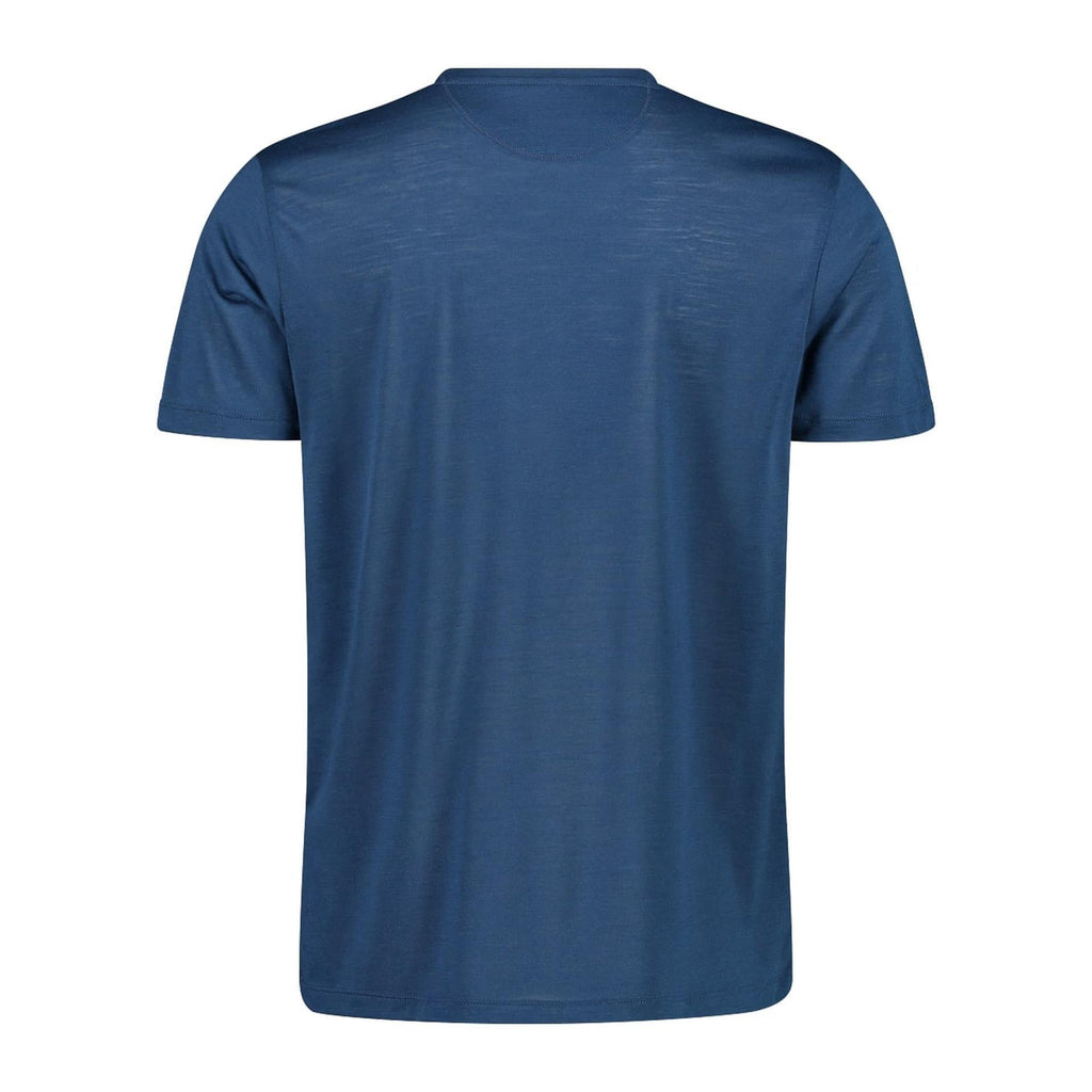 Rückseite des Herren Merino-Shirts bluesteel – atmungsaktiv & leicht