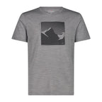 Herren Merino T-Shirt in Grau meliert mit klassischem Rundhalsausschnitt