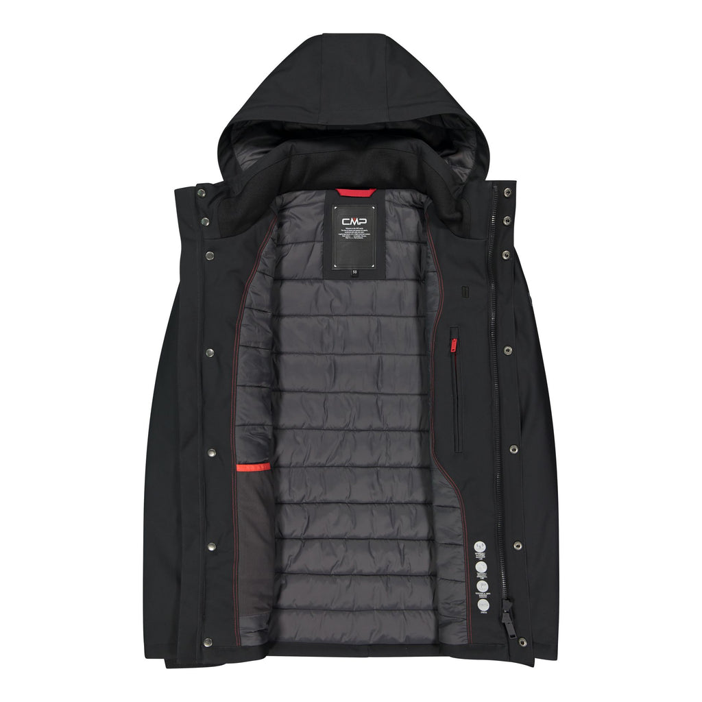 CMP Herren Snaps Hood wattierte Softshell Jacke 32K3227 anthracite