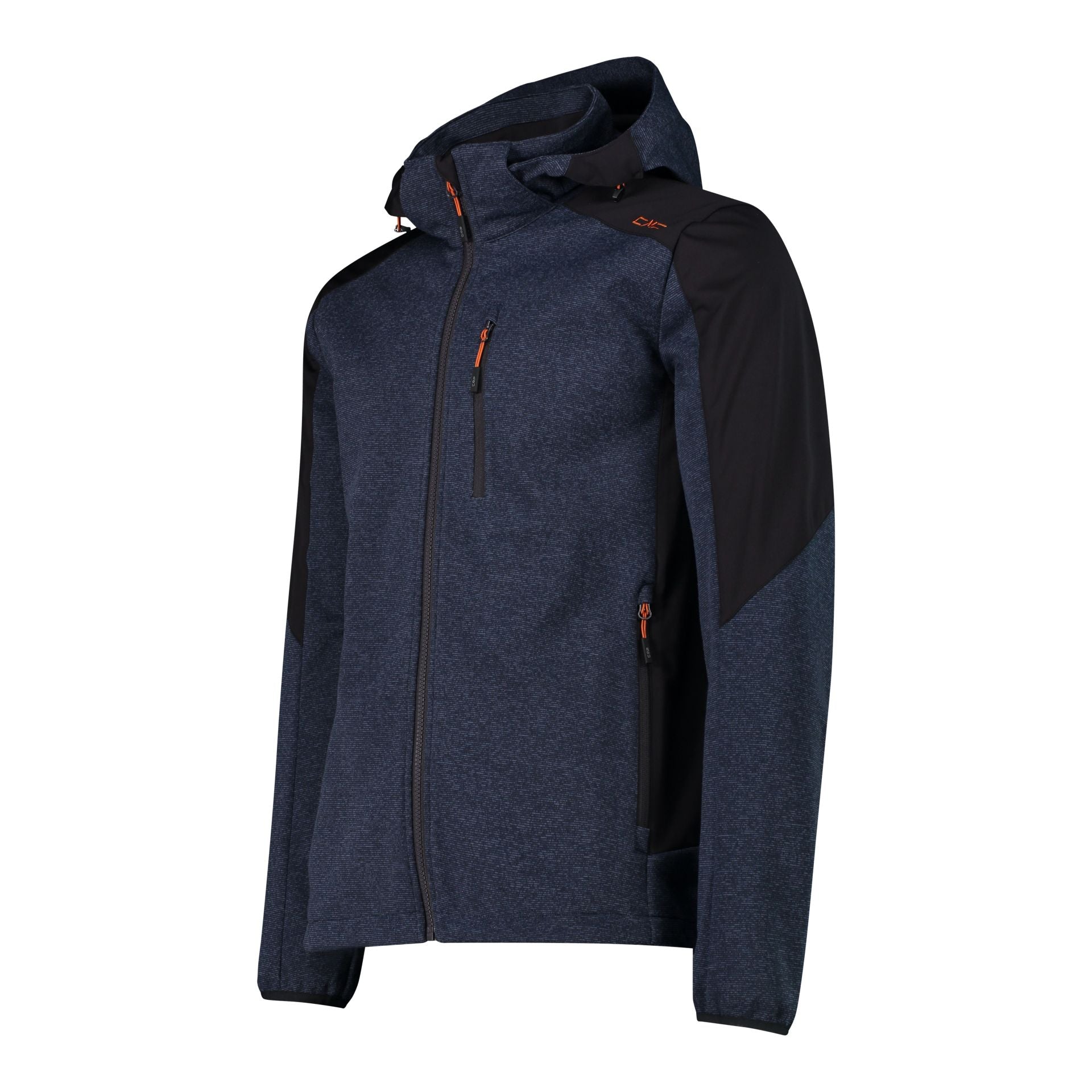 Seitenansicht Herren Softshelljacke mit abnehmbarer Kapuze
