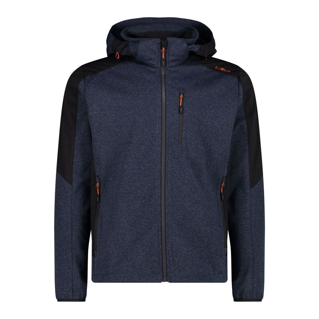 Vorderansicht Herren Softshelljacke Zip Hood Antracite Mel.
