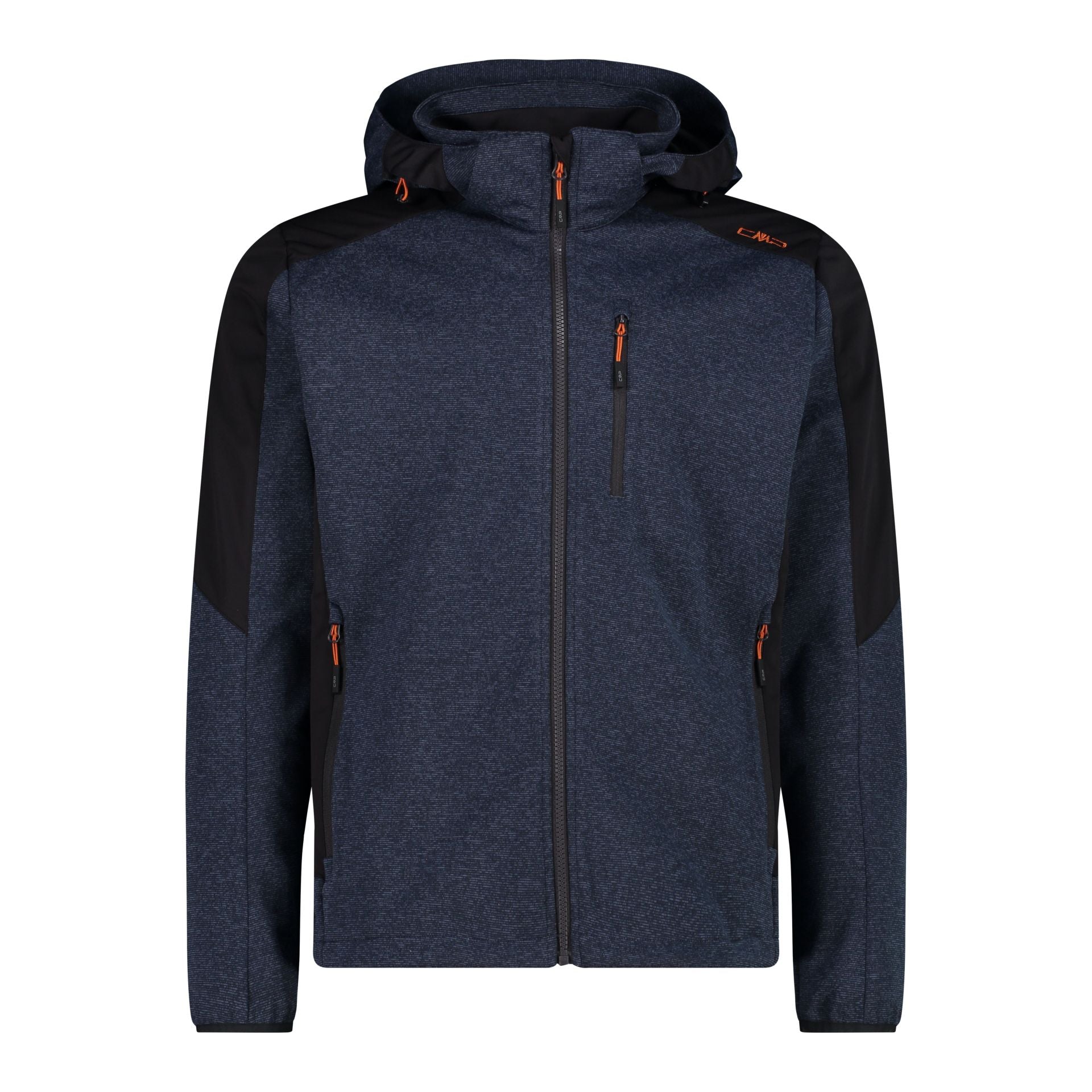 Vorderansicht Herren Softshelljacke Zip Hood Antracite Mel.
