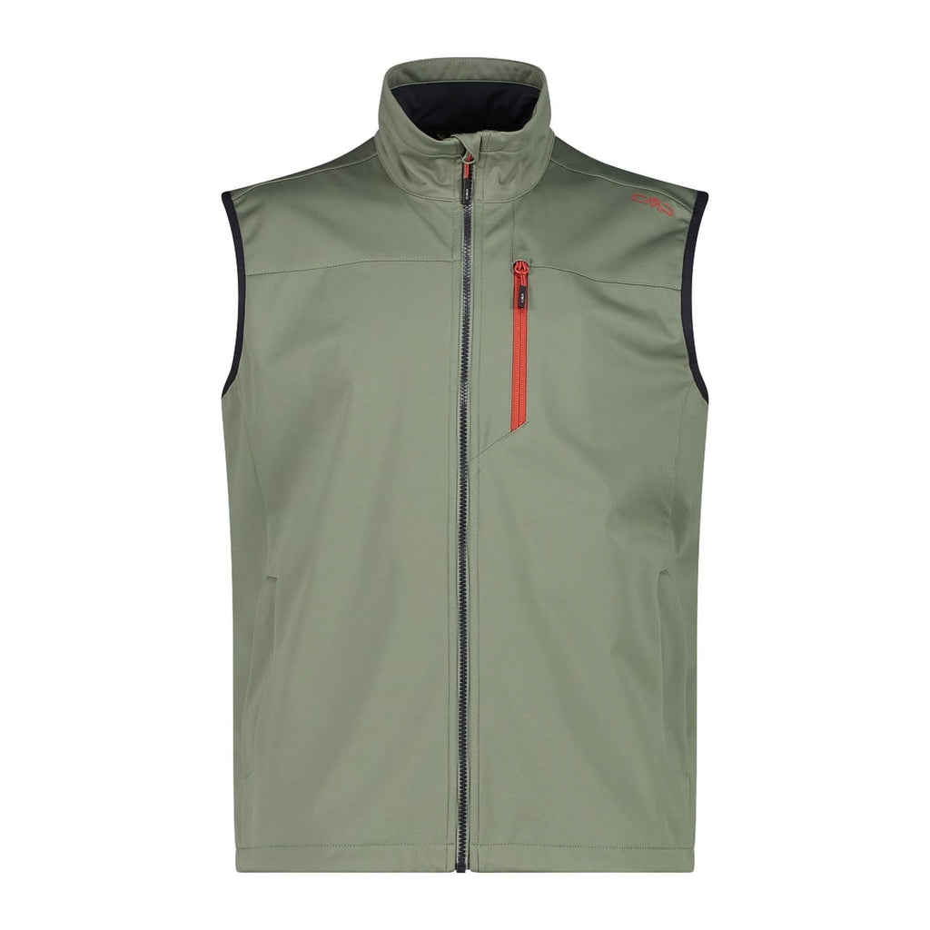 CMP Herren Softshellweste salvia – Vorderseite mit Reißverschlüssen