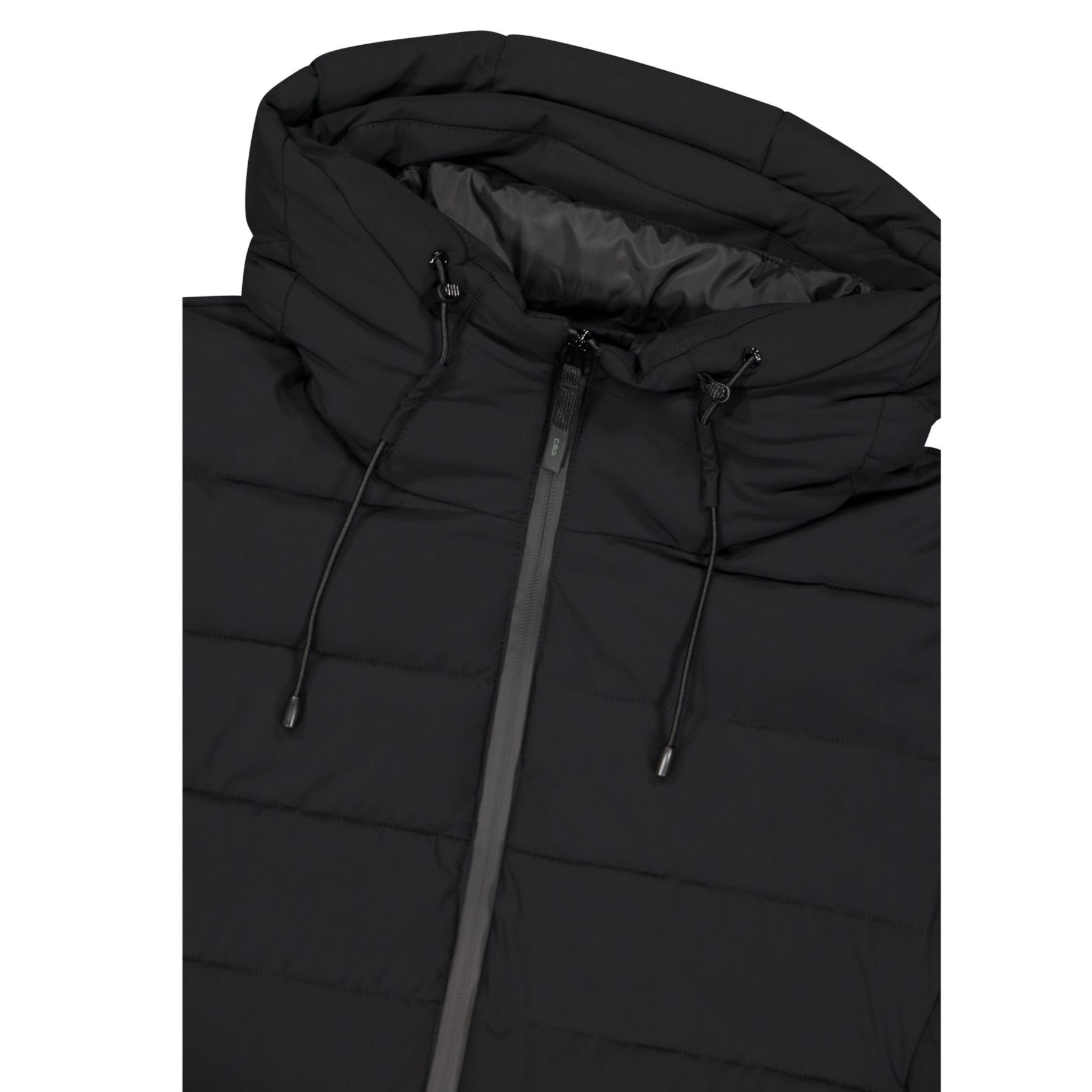 Detailansicht Kapuze – Herren Steppjacke mit Kordelzug und Windschutzleiste