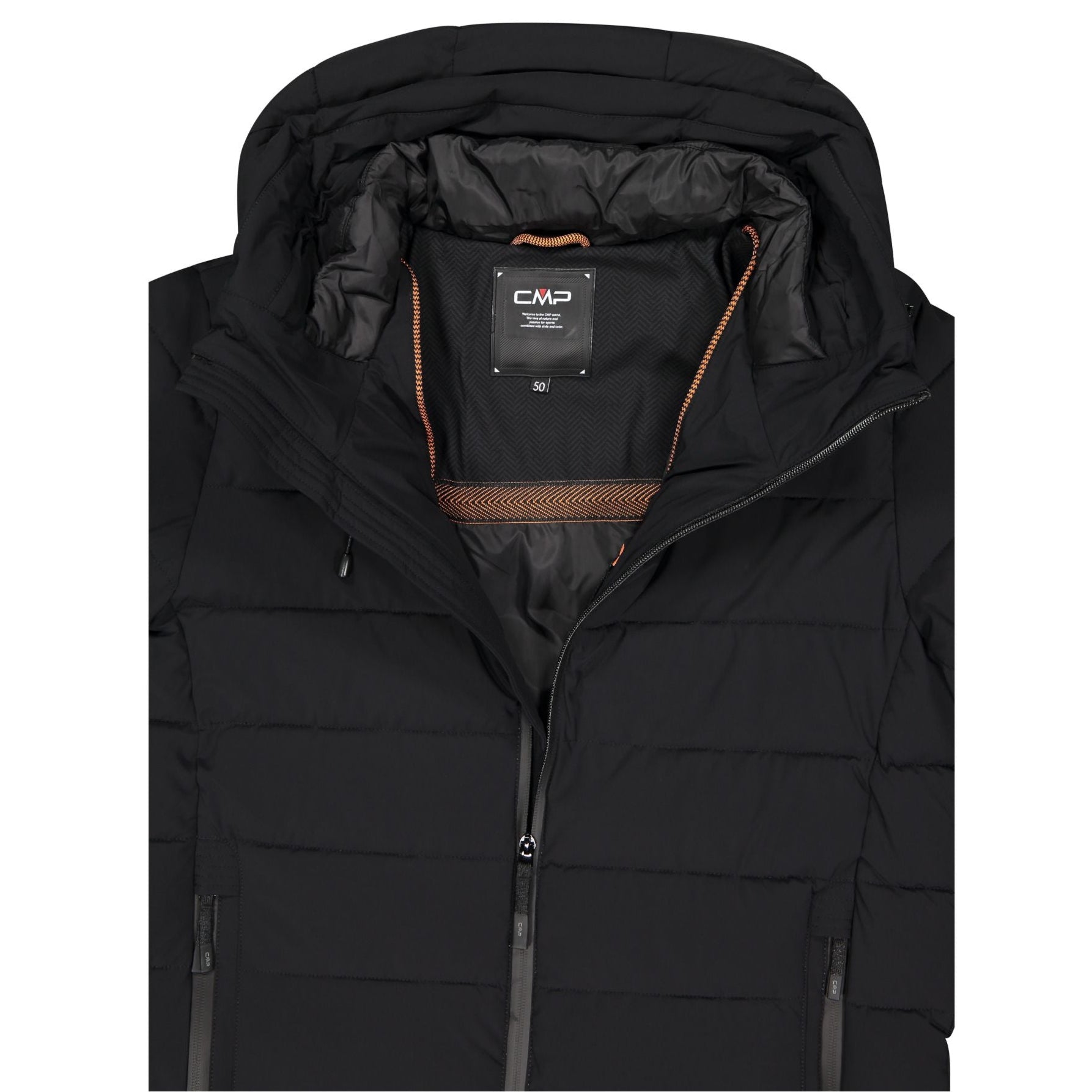 Detailansicht Innen – Herren Steppjacke mit Sorona® Flock-Wattierung und Label