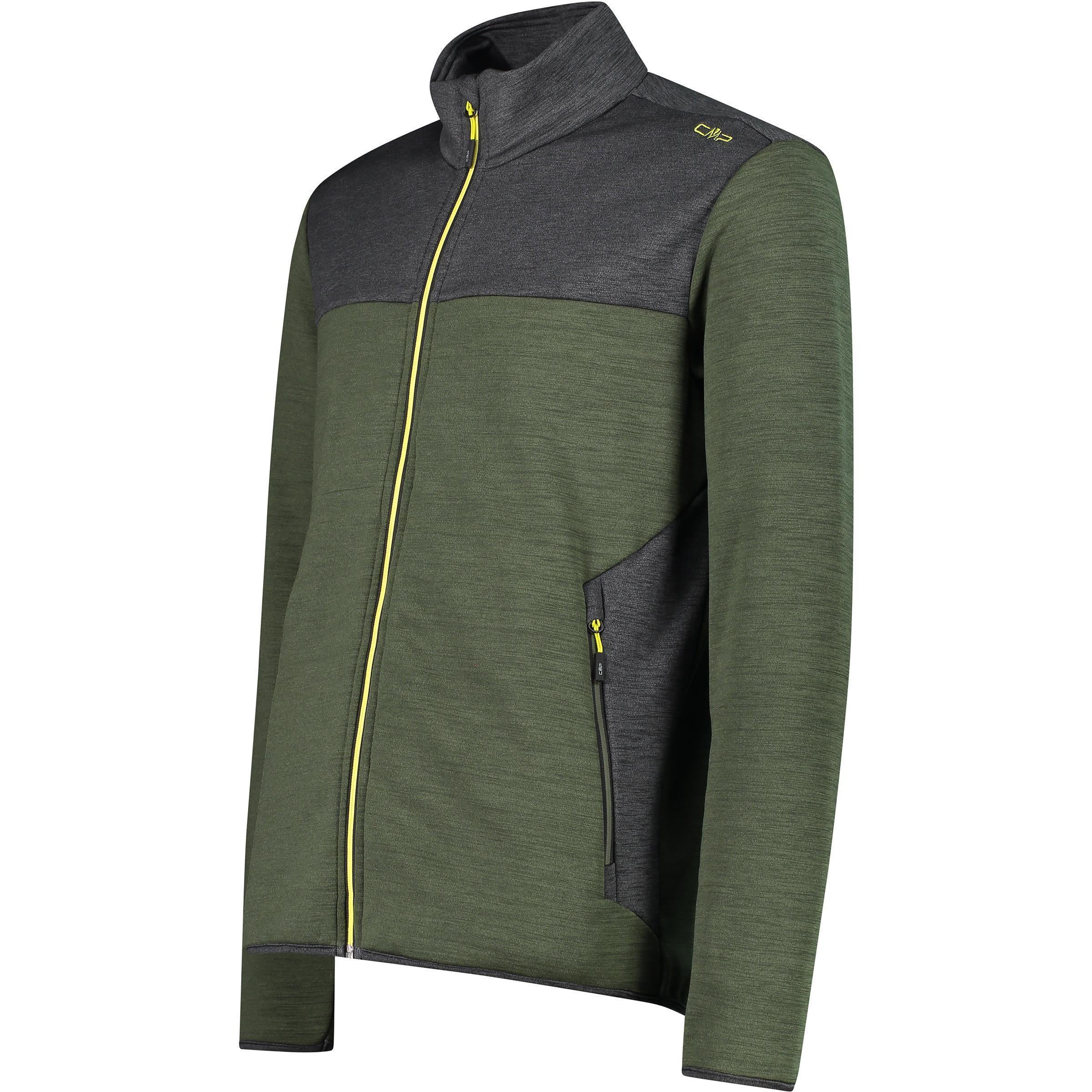CMP Herren Stretch Performance Fleecejacke 33E5977 oil green meliert