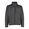CMP Herren Strickfleece Jacke in coal melange – Vorderansicht mit Taschen