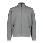 Herren Trainingsjacke in Grau meliert mit durchgehendem Reißverschluss und Taschen