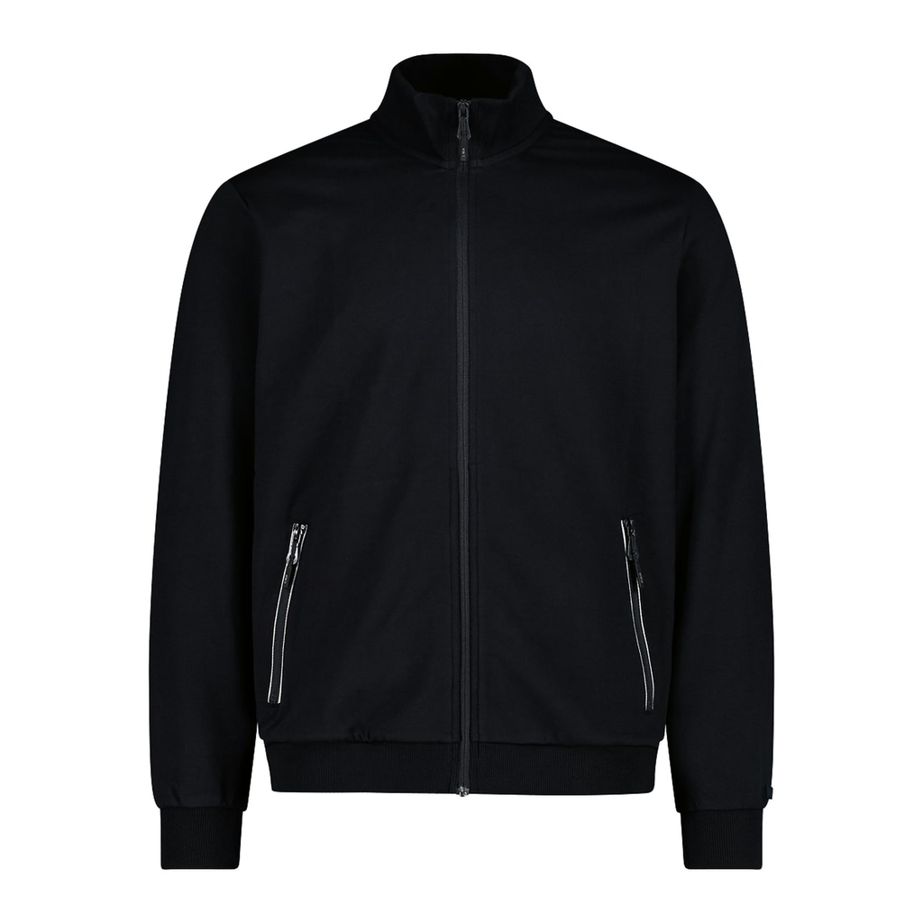 Herren Joggingjacke in Schwarz mit durchgehendem Reißverschluss