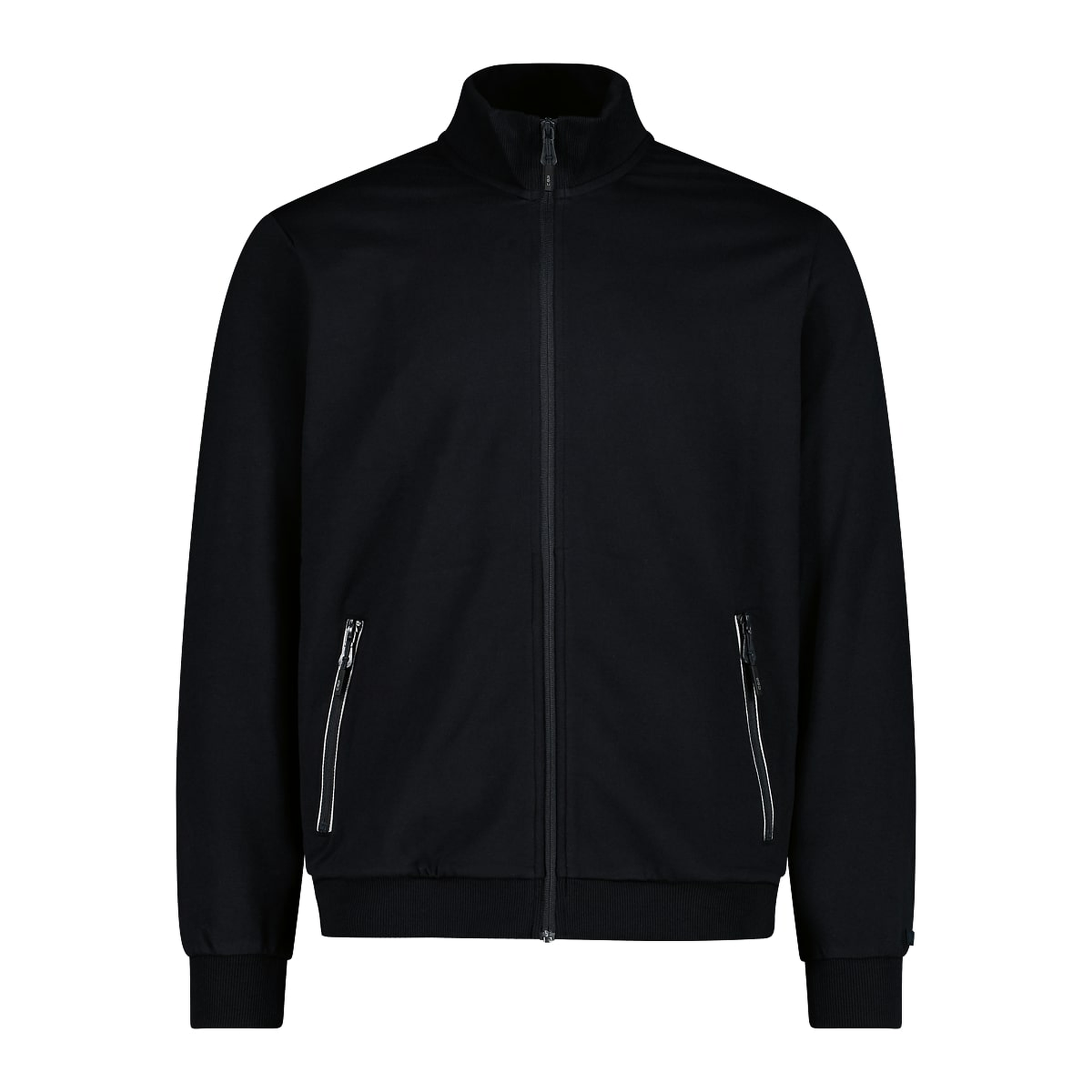 Herren Joggingjacke in Schwarz mit durchgehendem Reißverschluss