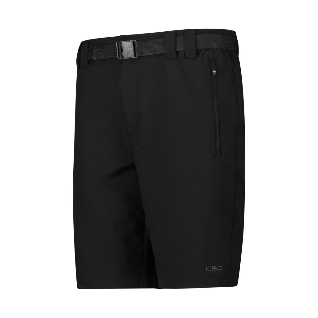 Seitenansicht schwarze Outdoor-Shorts mit Reißverschlusstaschen