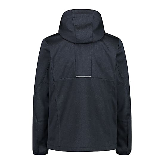 CMP Herren Zip Hood Melange Softshell Jacke 32A1737 black blue melange