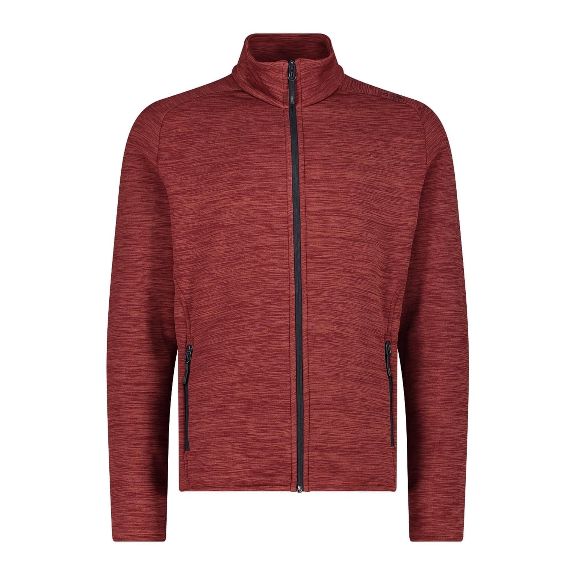 CMP Herren Stretch-Fleecejacke granata meliert mit Reißverschluss