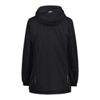 Wasserdichte Winterjacke für Damen – Rückansicht schwarz