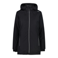 Damen Ripstop Winterjacke mit Kapuze in Schwarz – Vorderansicht