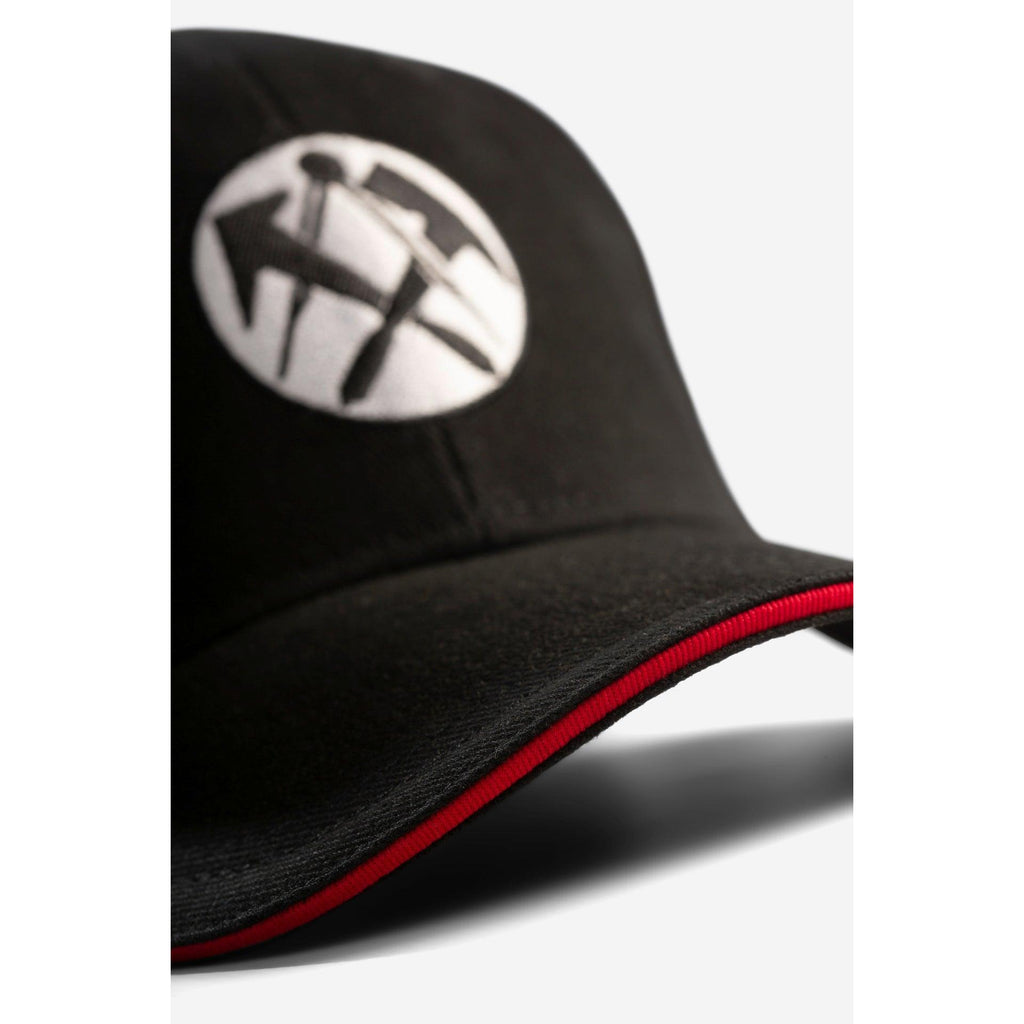 Seitenansicht FHB Cap LUIS mit rotem Rand am Schirm
