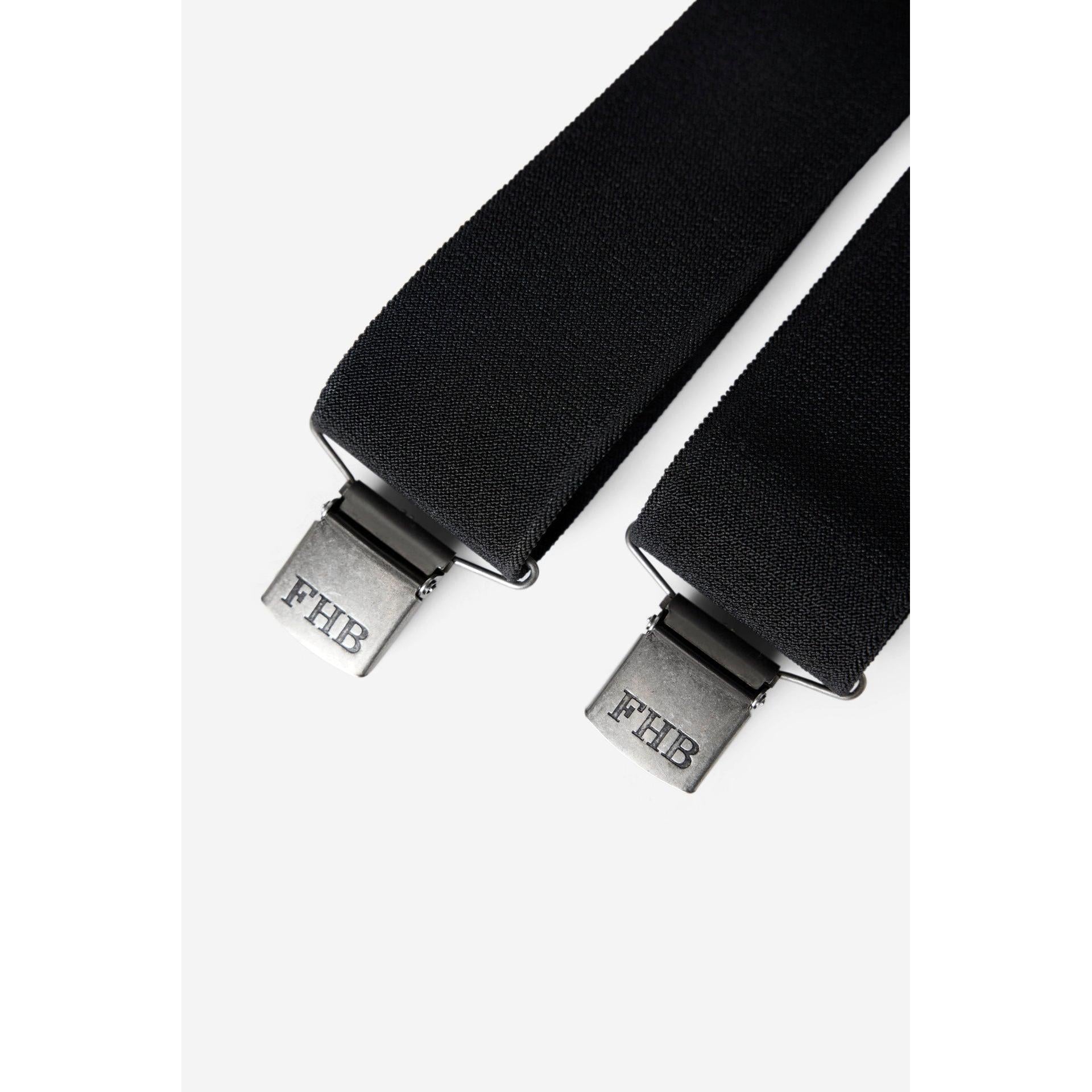 Detailansicht Stahlclip der FHB Hosenträger SÖNKE in alt-silber