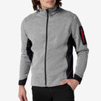 Vorderansicht FHB Strick-Fleece-Jacke CHRISTOPH in Grau/Schwarz