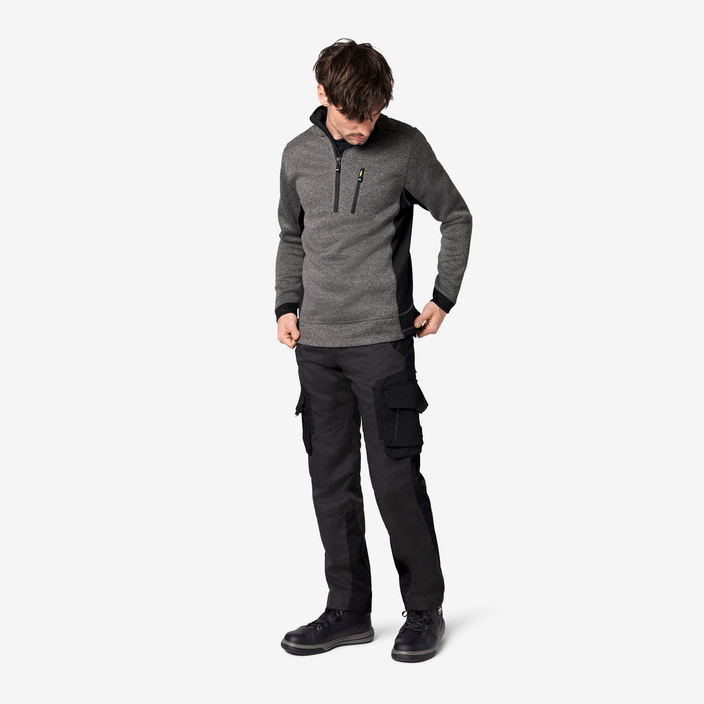 FHB Strick-Fleece Troyer 79597 PATRICK anthrazit schwarz Troyer Arbeitspullover