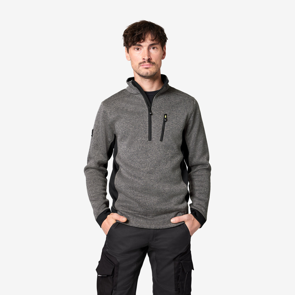 FHB Strick-Fleece Troyer 79597 PATRICK anthrazit schwarz Troyer Arbeitspullover