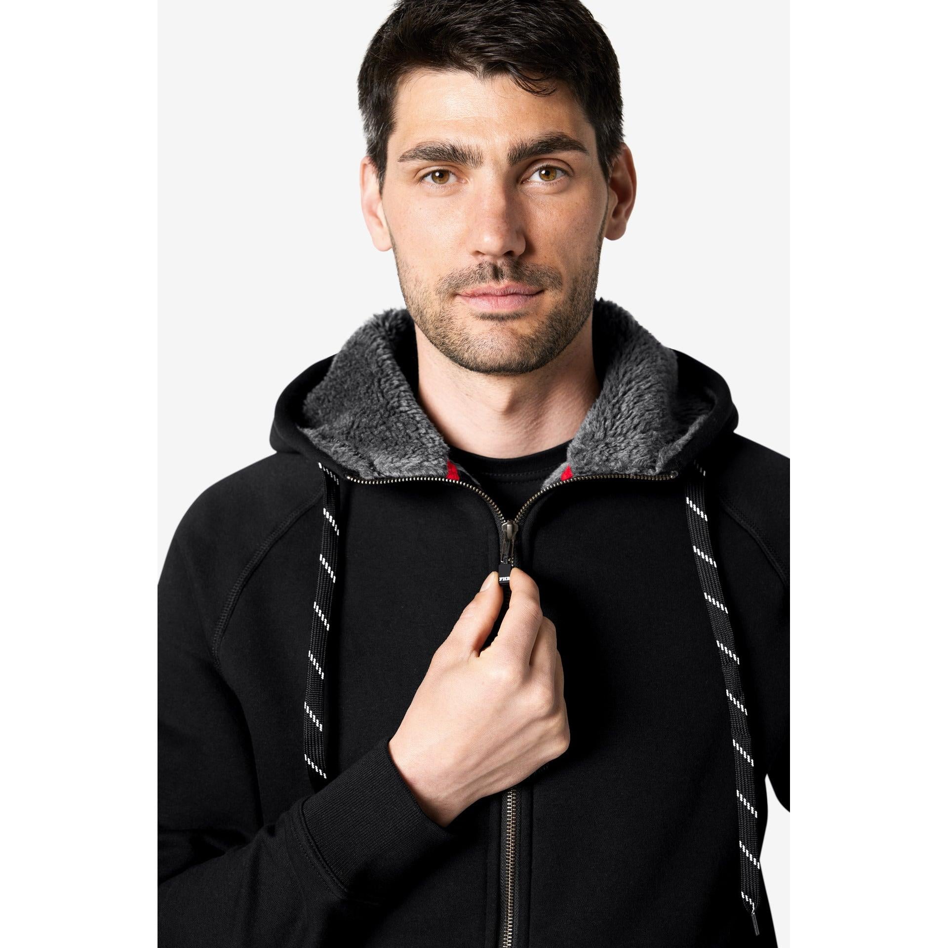 FHB Sweater Jacke 79293 JÖRG schwarz Kapuzenjacke Webpelz Hoodie Sweatjacke