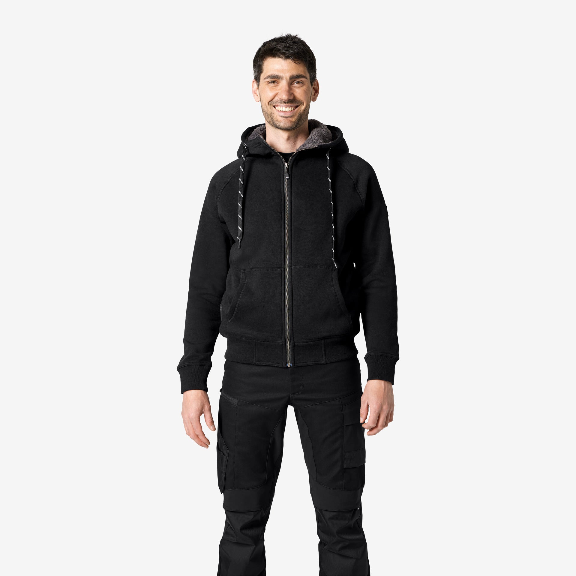 FHB Sweater Jacke 79293 JÖRG schwarz Kapuzenjacke Webpelz Hoodie Sweatjacke