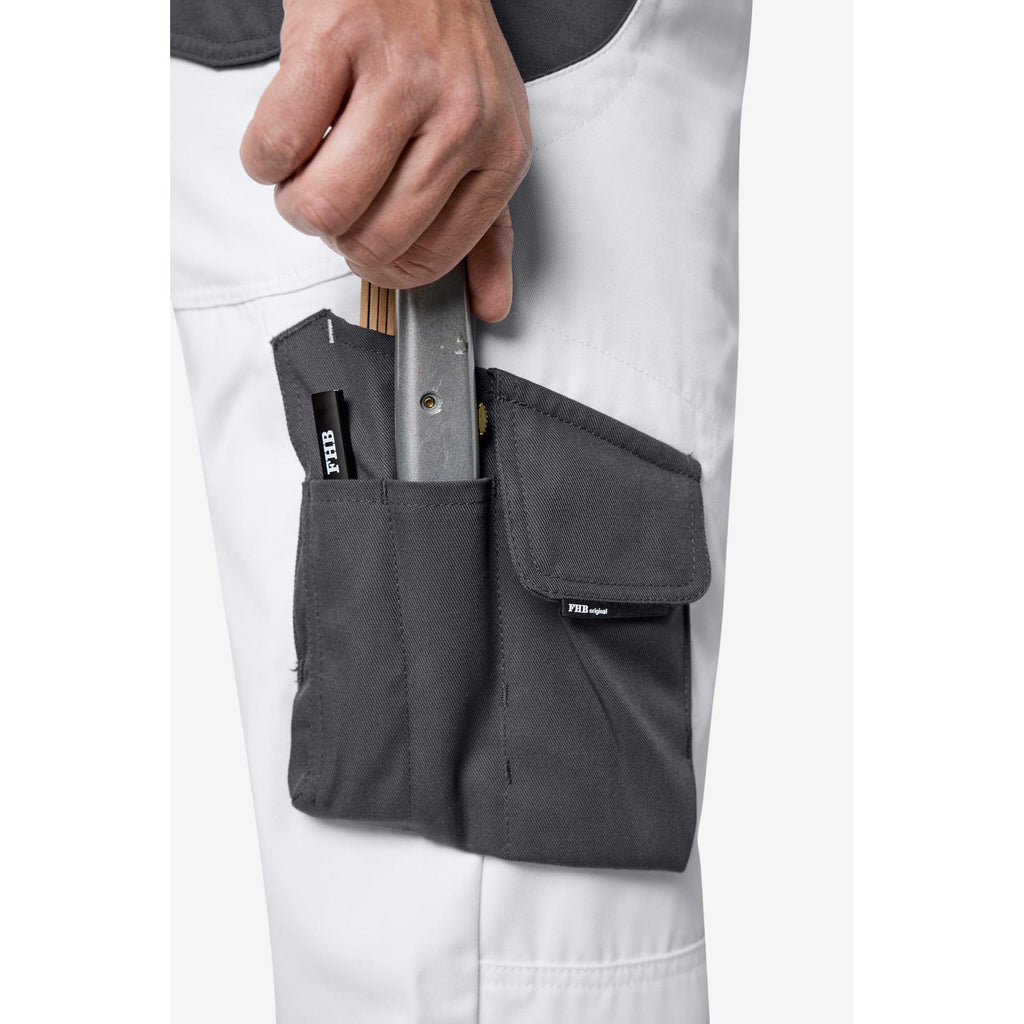 FHB Twill Arbeitshose BRUNO 130430 weiß-anthrazit Berufshose Malerhose