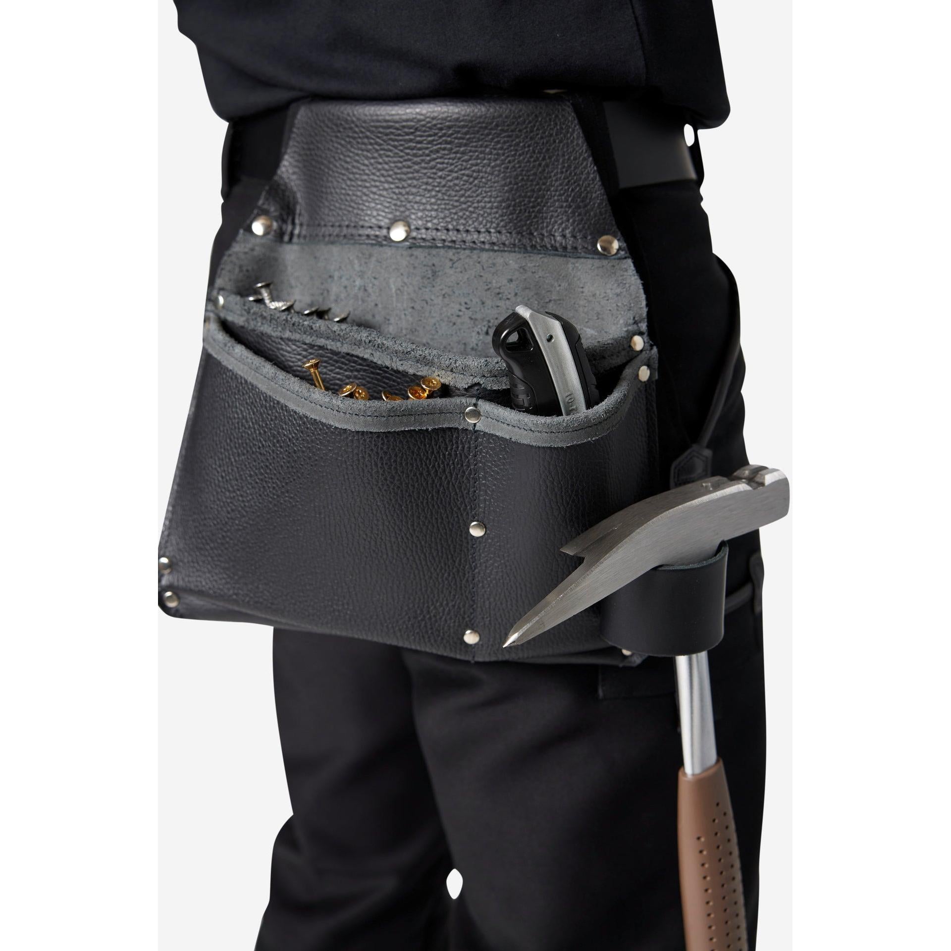 Seitenansicht FHB Werkzeugtasche PHILIPP mit Hammerhalter