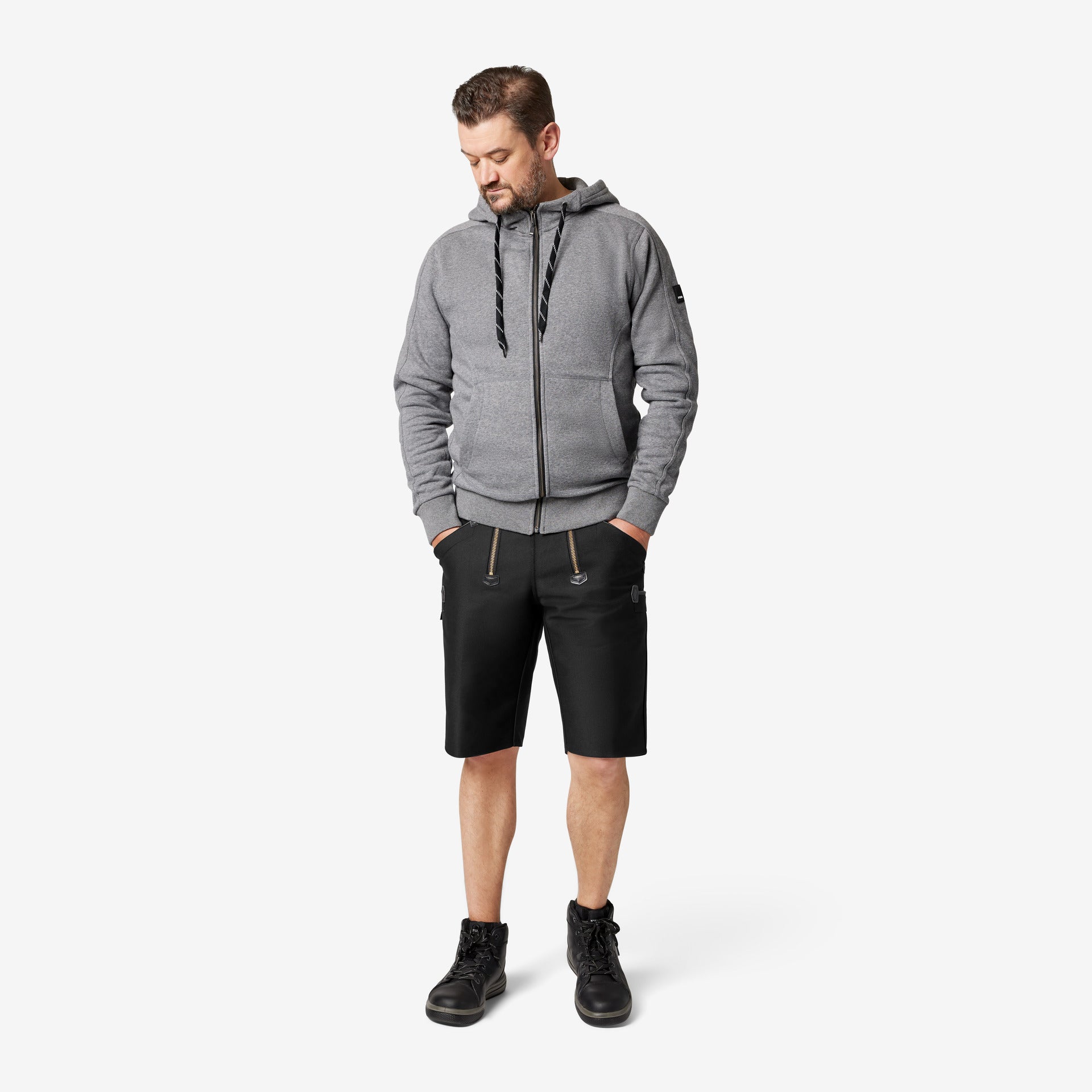 FHB Zunft-Bermuda 70034 JOCHEN Zwirn Doppel Pilot Zunfthose Sommerhose schwarz