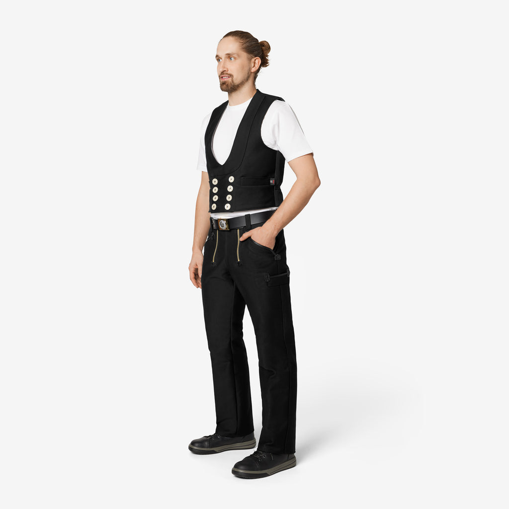 FHB Zunfthose 70008 HUBERT Zwirn-Doppel-Pilot Fb. schwarz Englisch Leder Hose