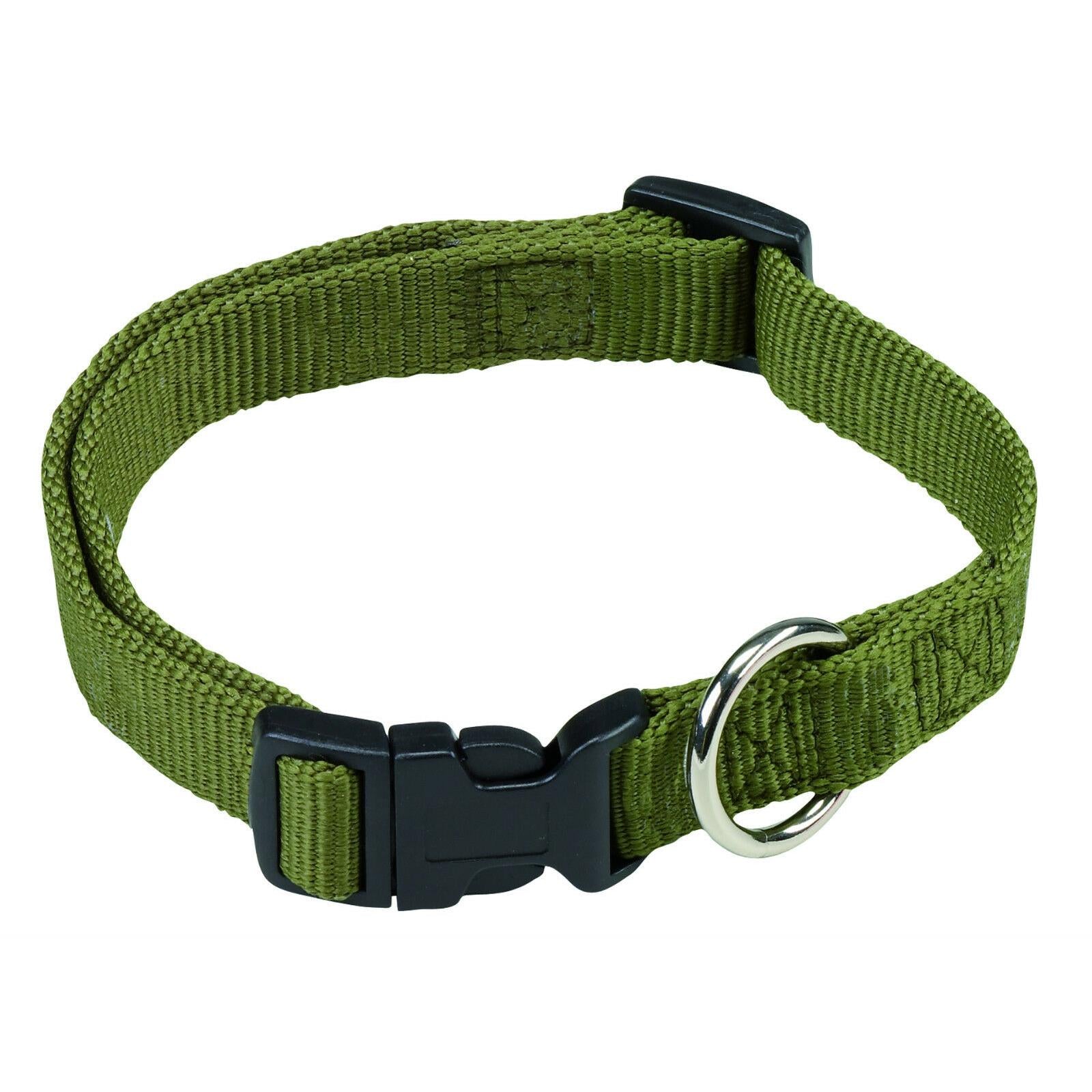Farm-Land Halsung 90-1-047 oliv reflektierend Hunde Halsband Nylonhalsband