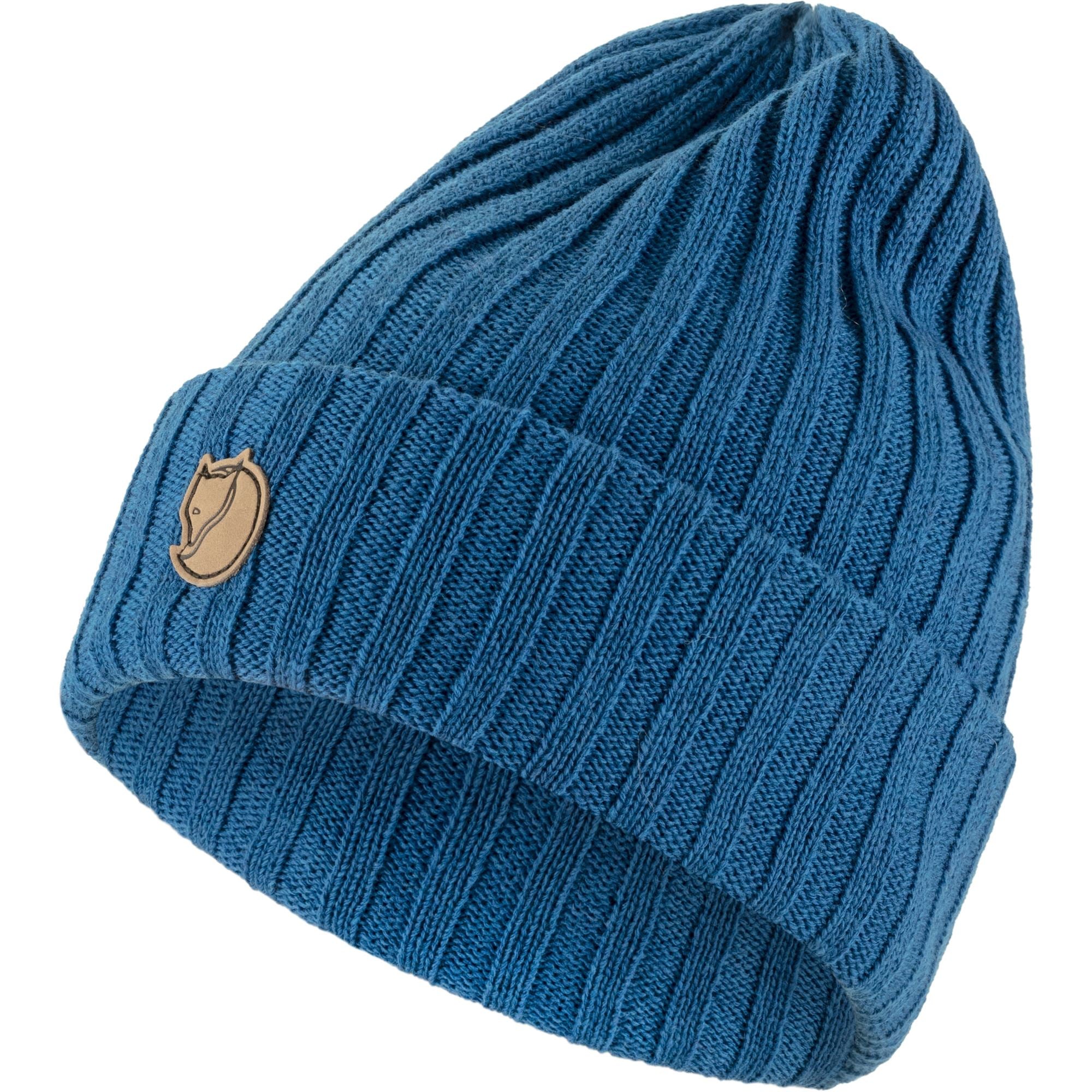 Fjällräven Byron Hat alpine blue, Vorderansicht mit Fuchs-Logo