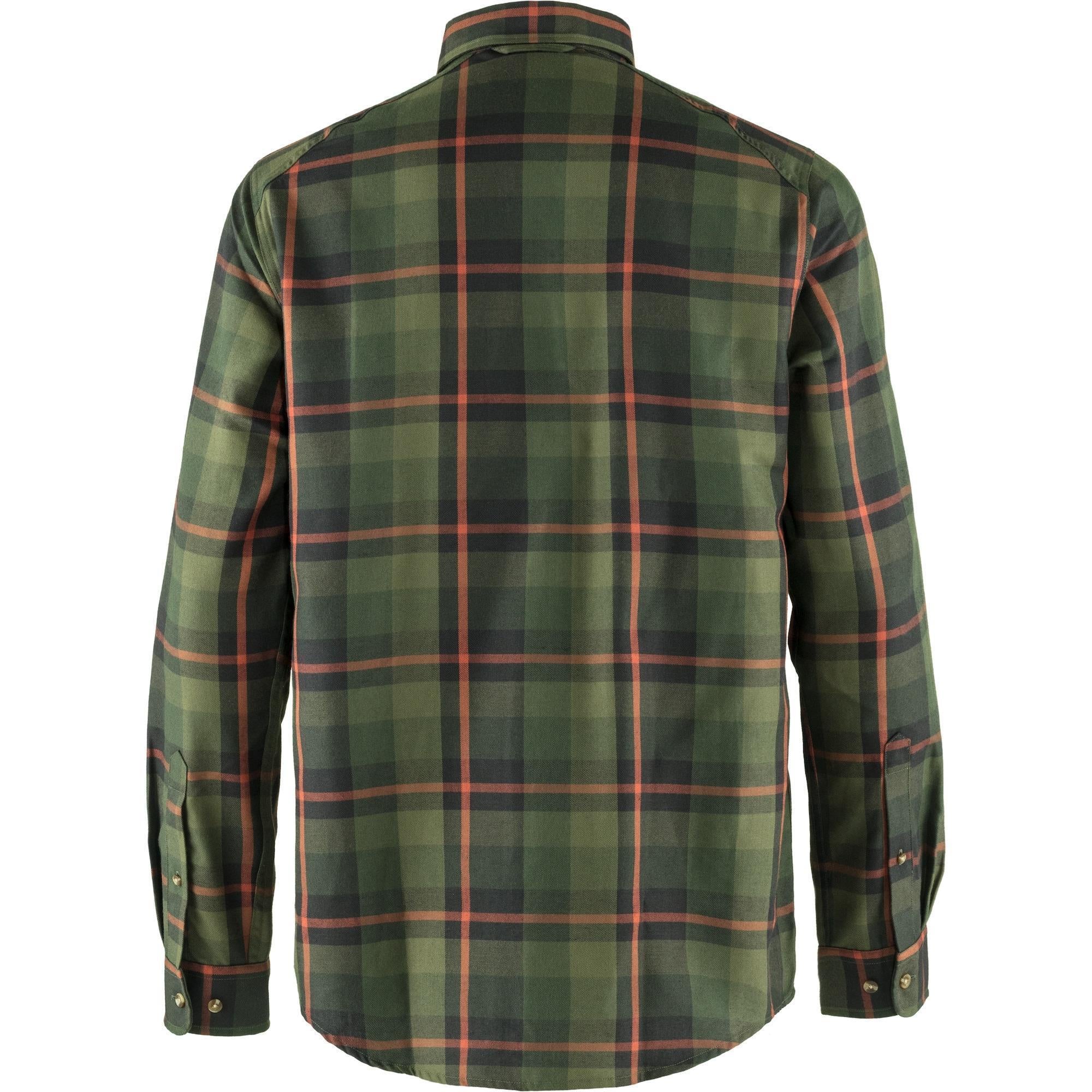 Fjällräven Fjällglim Shirt in laurel green, Rückansicht mit verlängertem Saum