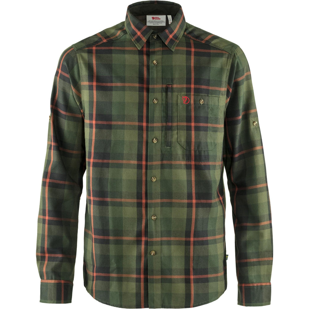 Fjällräven Fjällglim Shirt in laurel green, Vorderansicht mit Knopfleiste